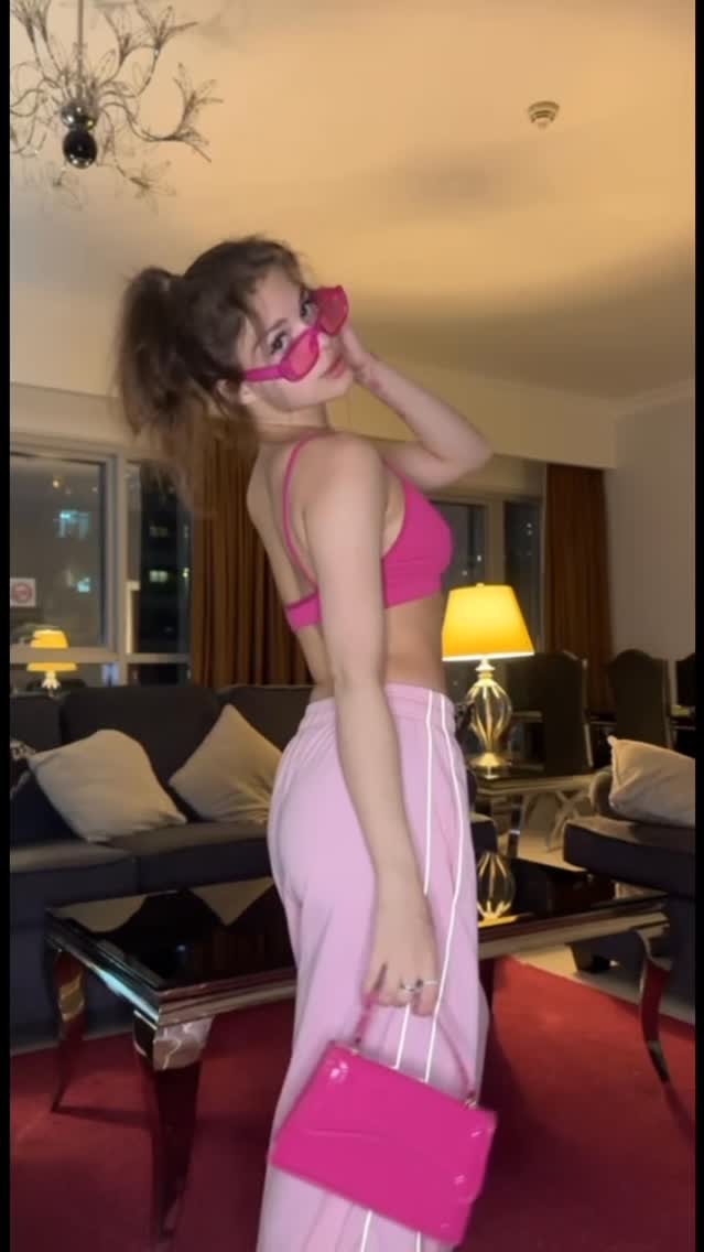 Pink Outfit Styling in Luxury Setting